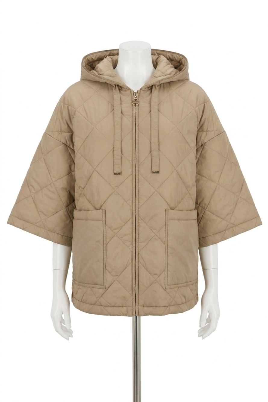 NEW JOSEPH RIBKOFF diamond quilt hooded jacket in gold